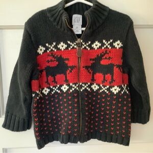 Baby Gap Reindeer zip sweater, 3T, holiday pictures